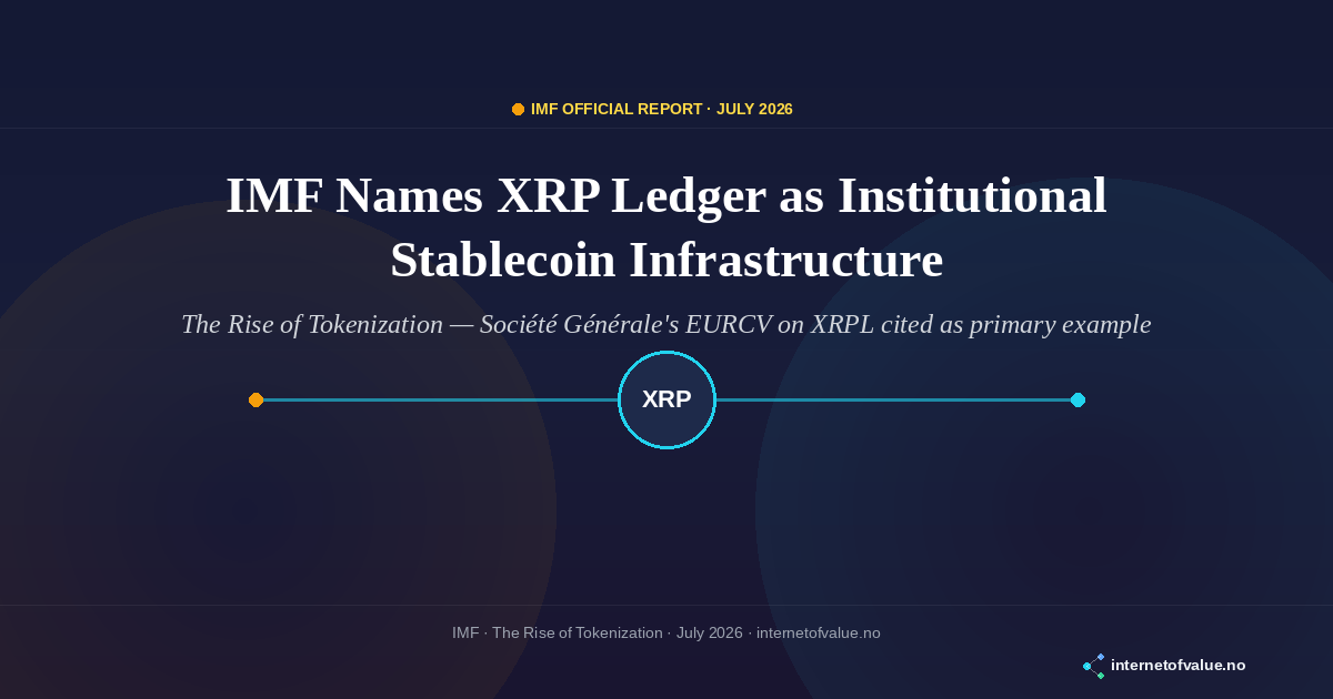 IMF Tokenization Report — XRP Ledger named as institutional stablecoin infrastructure